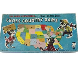 Vintage 1960 Three Chipmunks‎ Cross Country Board Game Hasbro Complete